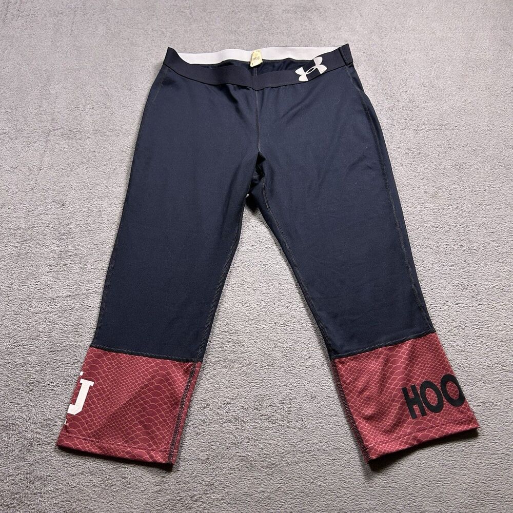 Under Armour Leggings Womens XL Indiana Hoosiers HeatGear Cropped Compression